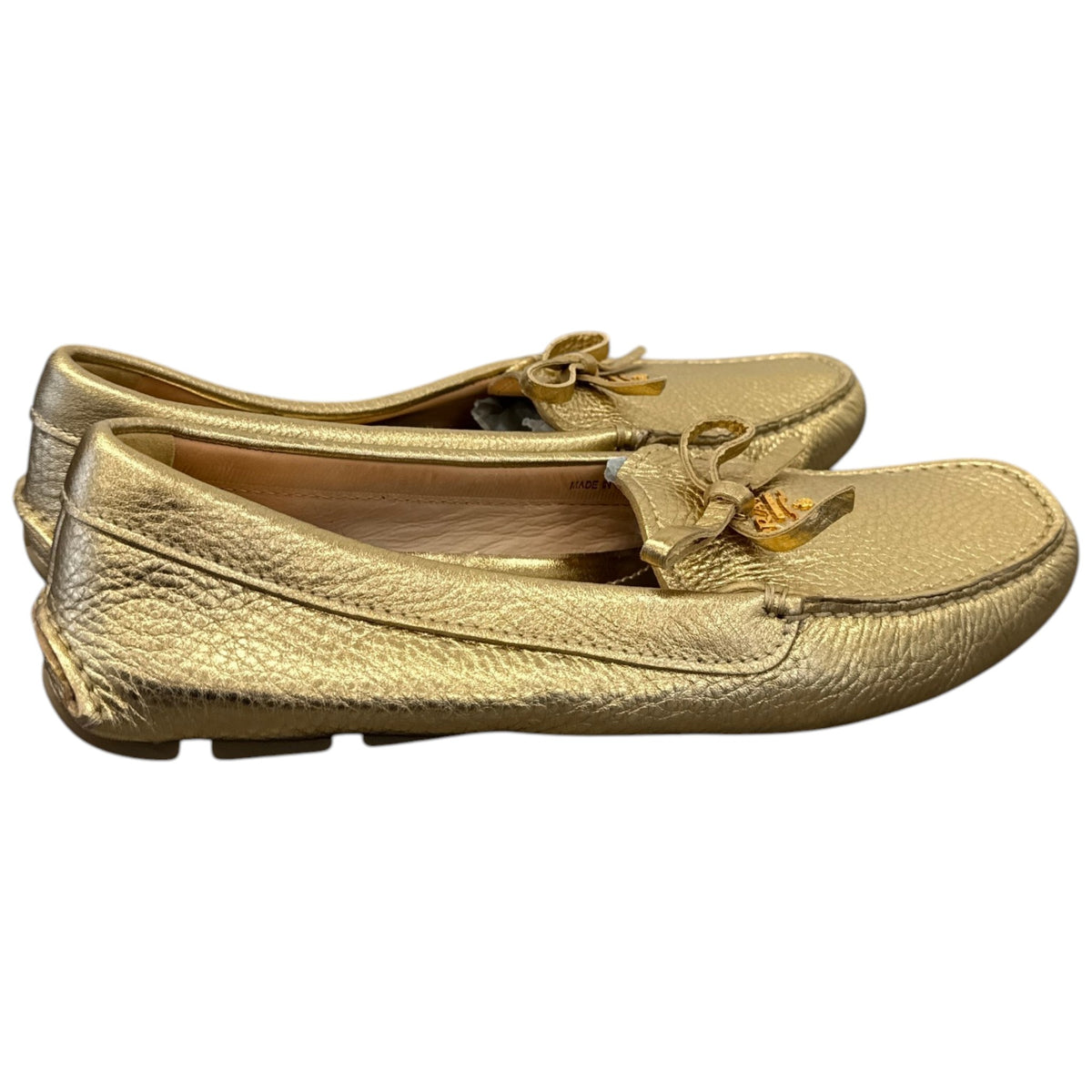 Women's Metallic Bow Loafers Gold Size UK 6 / EU 39 - Photo 8