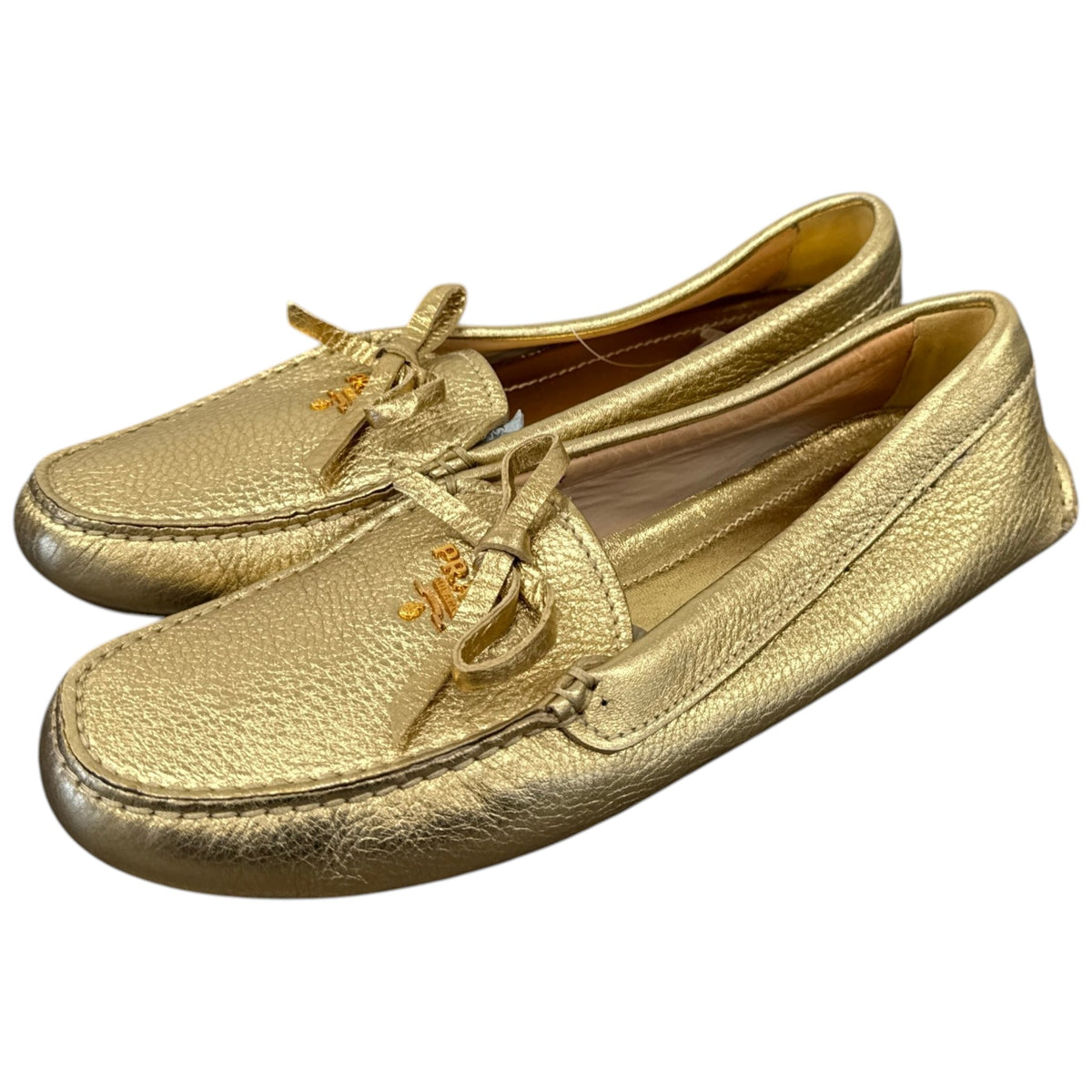 Women's Metallic Bow Loafers Gold Size UK 6 / EU 39 - Photo 9
