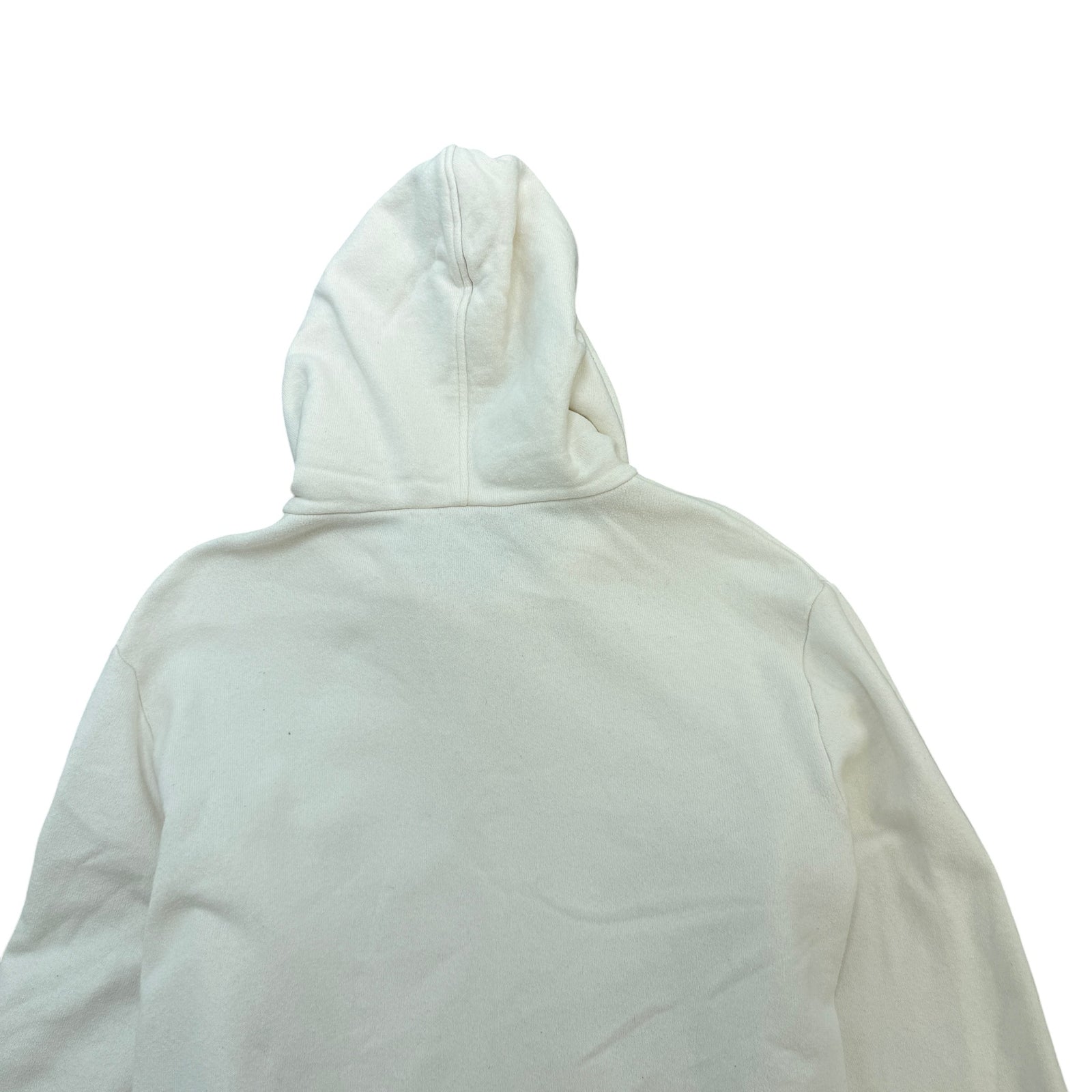 Men's Distressed Logo Print Hoodie White Size L - Photo 4