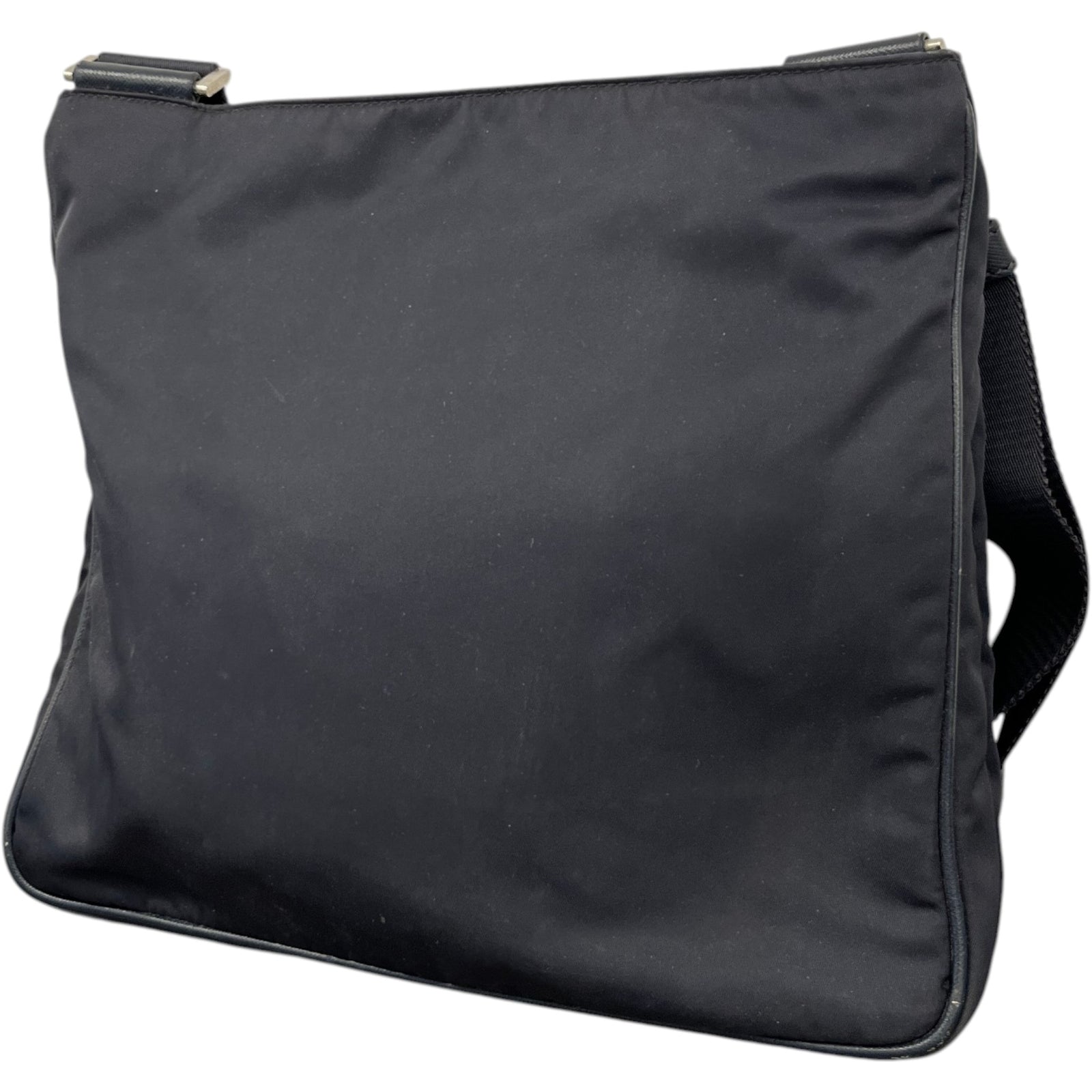 Men's Re-Nylon Plaque Logo Messenger Bag Navy - Photo 7