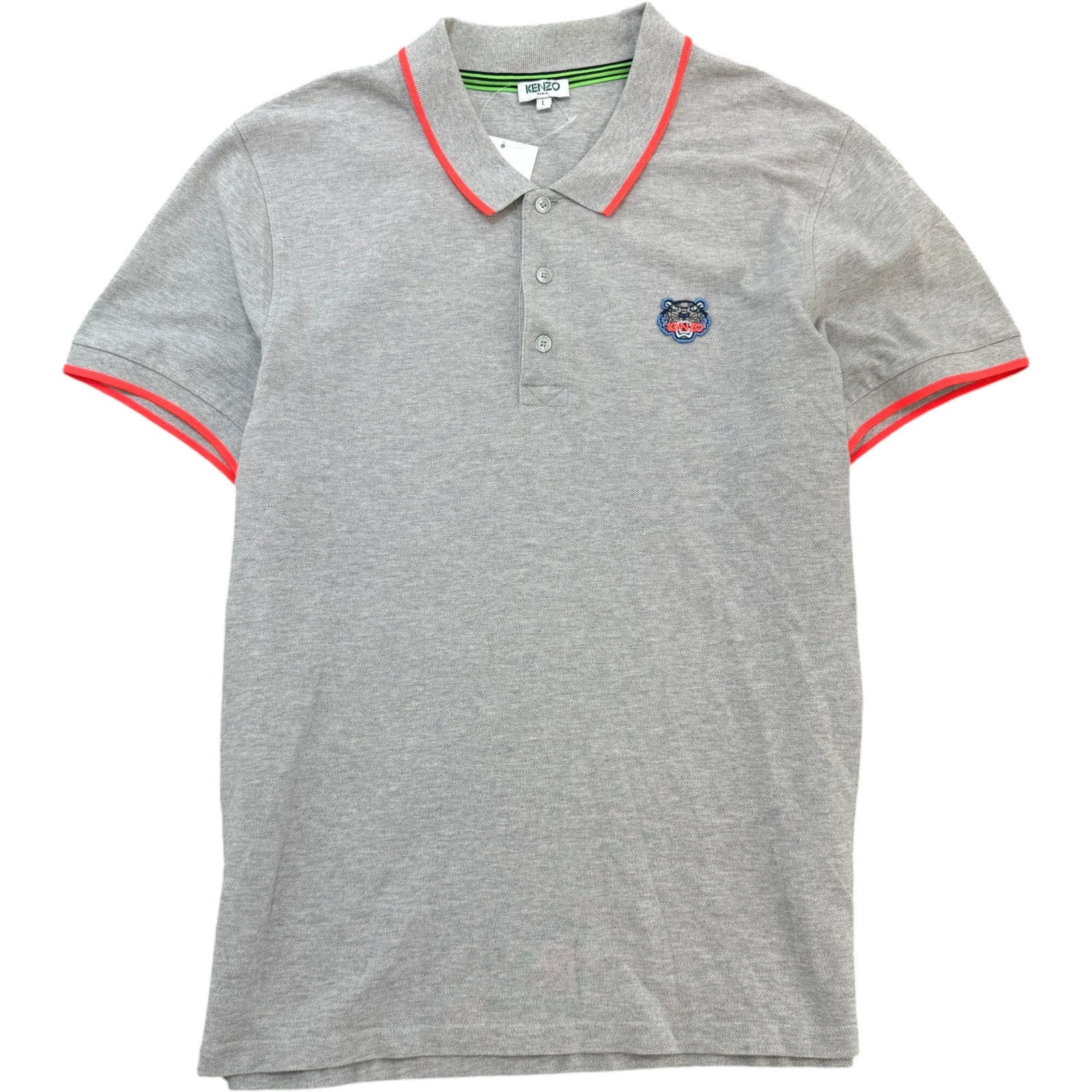 Men's Embroidered Logo Polo Shirt Grey Size L - Photo 1