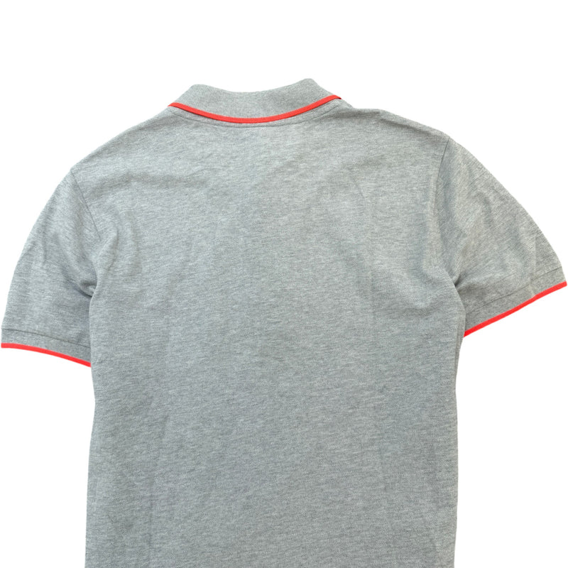 Men's Embroidered Logo Polo Shirt Grey Size L