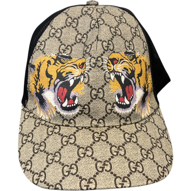 Men's Tigers Print GG Supreme Baseball Cap Beige Size L