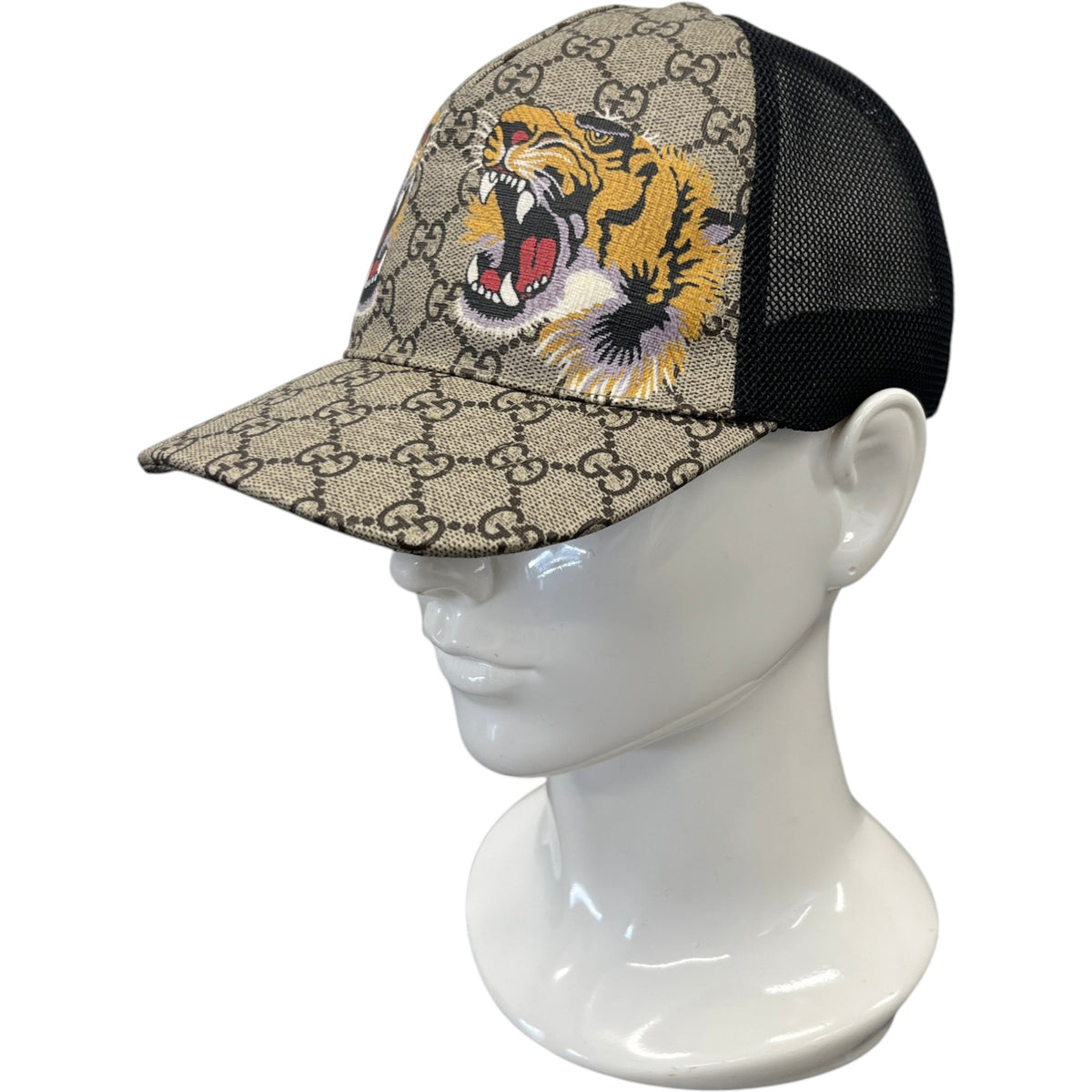 Men's Tigers Print GG Supreme Baseball Cap Beige Size L - Photo 3