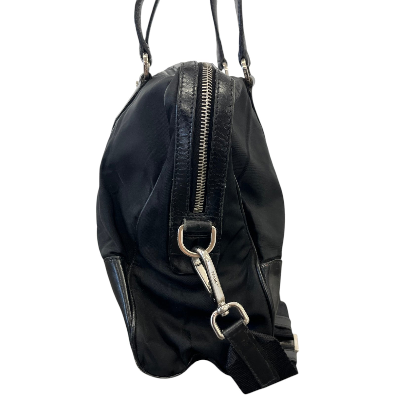 Women's Nylon Tessuto Shoulder Bag Black - Photo 7