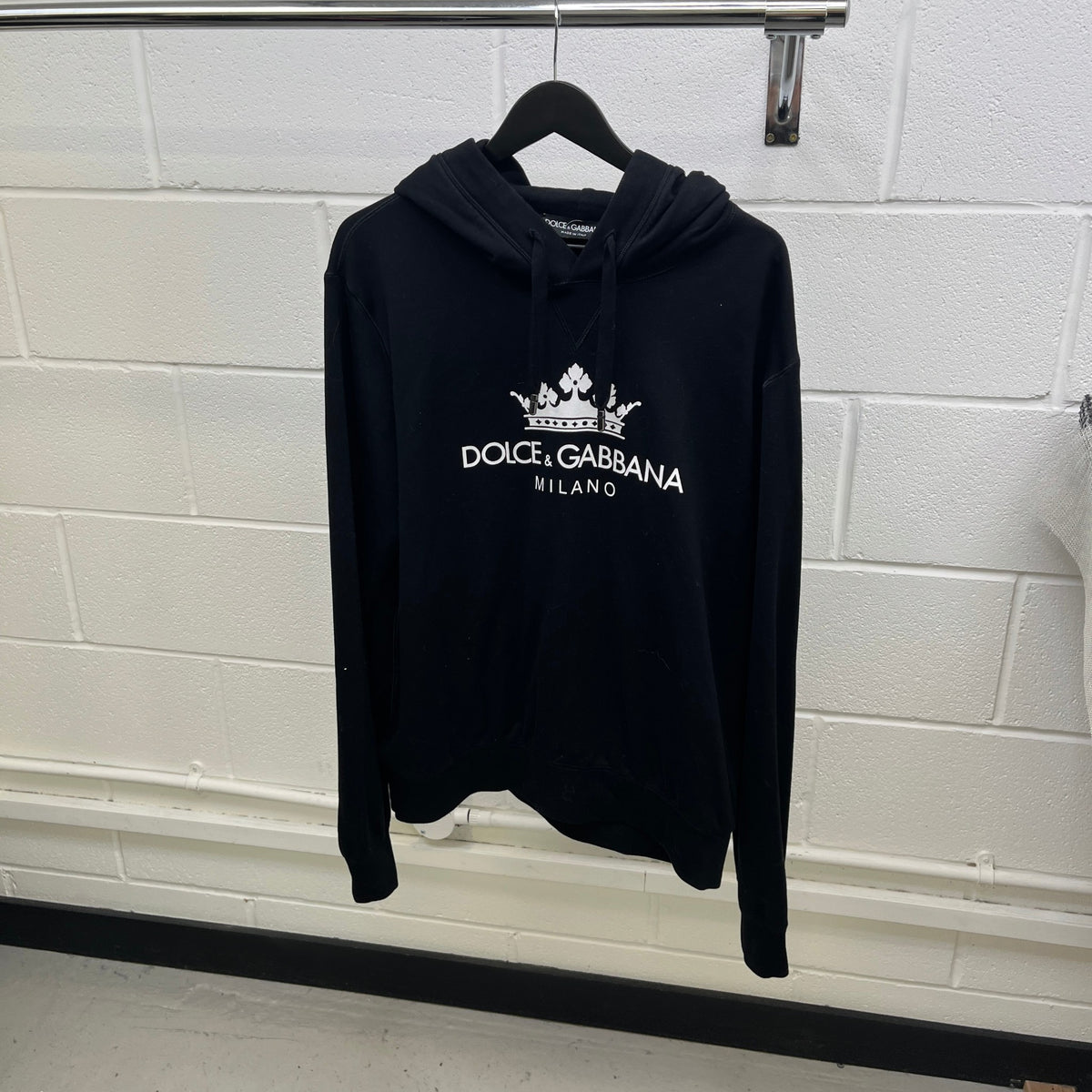 Men's Logo Print Hoodie Black Size XXL - Photo 8