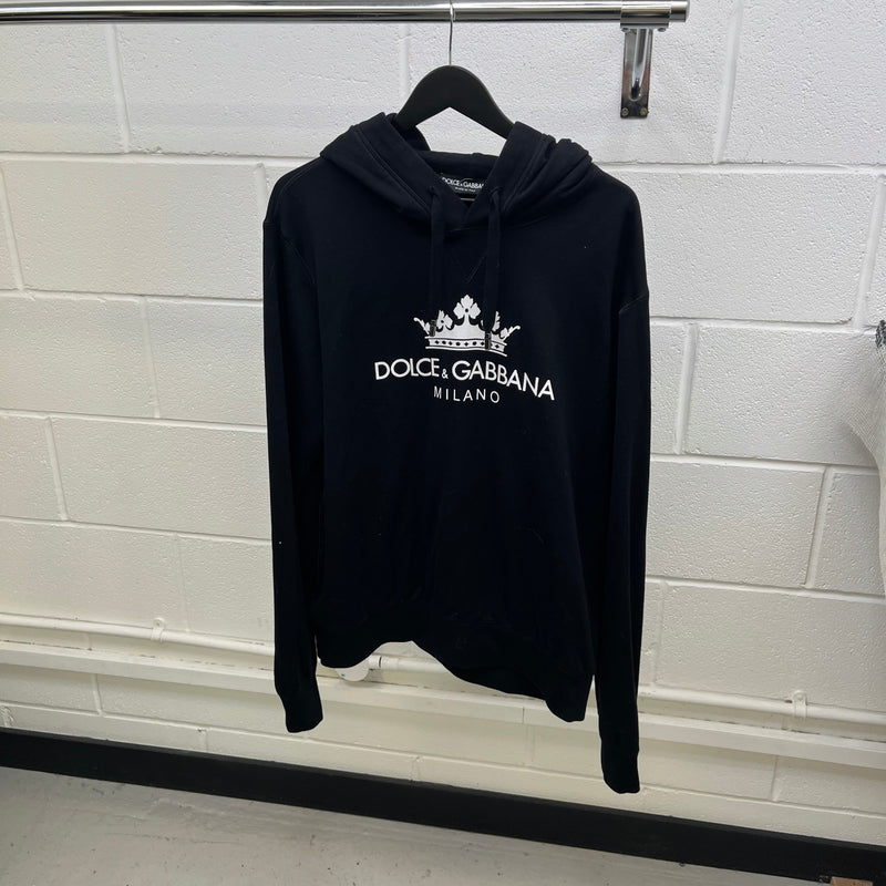 Men's Logo Print Hoodie Black Size XXL