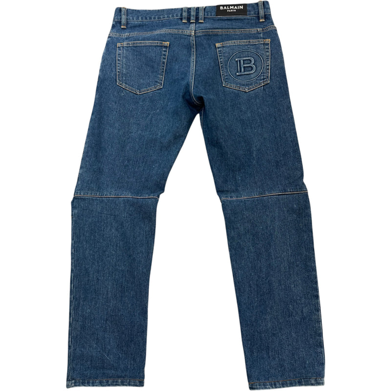 Men's Monogram Embossed Pocket Jeans Blue Size M / W32