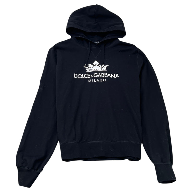 Men's Logo Print Hoodie Black Size XXL