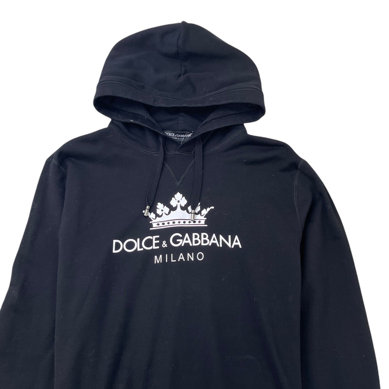 Men's Logo Print Hoodie Black Size XXL