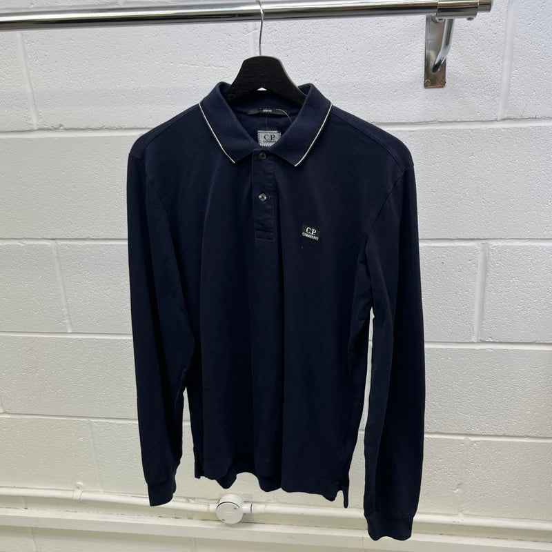 Men's Logo Patch Polo Shirt Navy Size M