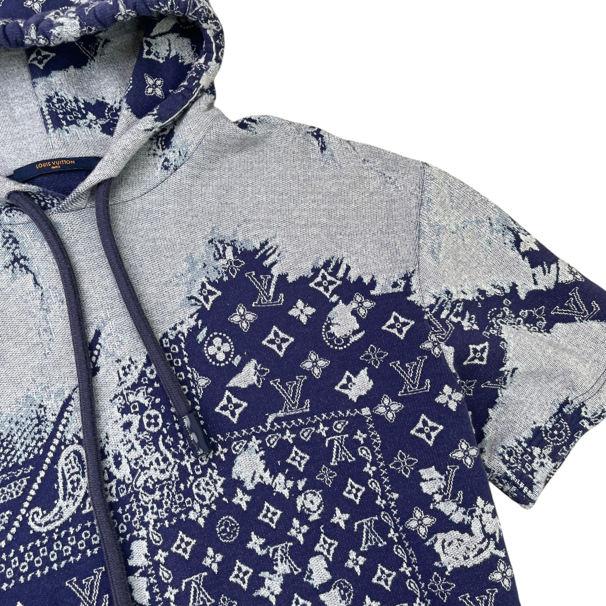 Men's Bandana Hoodie Navy Size L - Photo 5