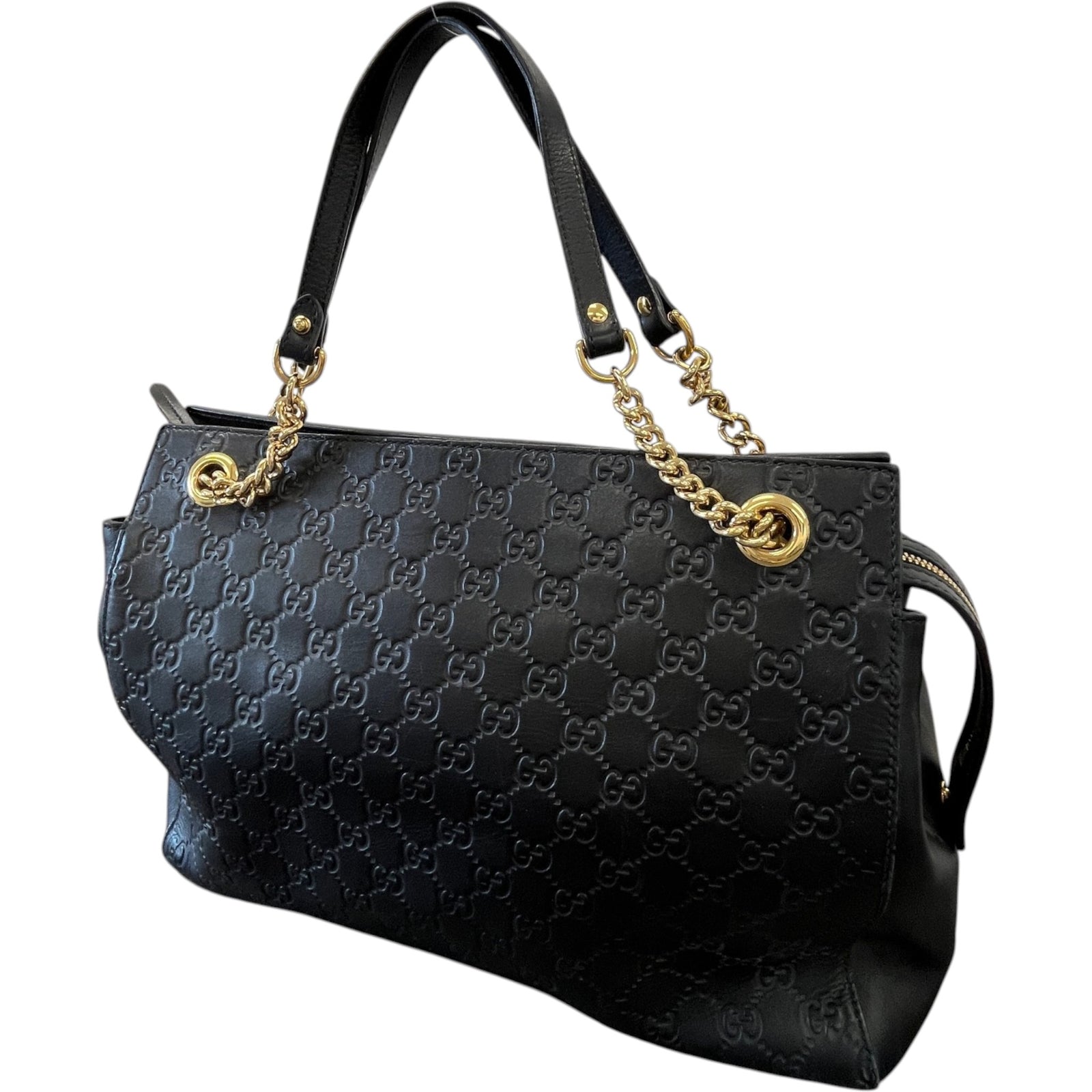 Women's Guccissima Soft Tote Handbag Black - Photo 4