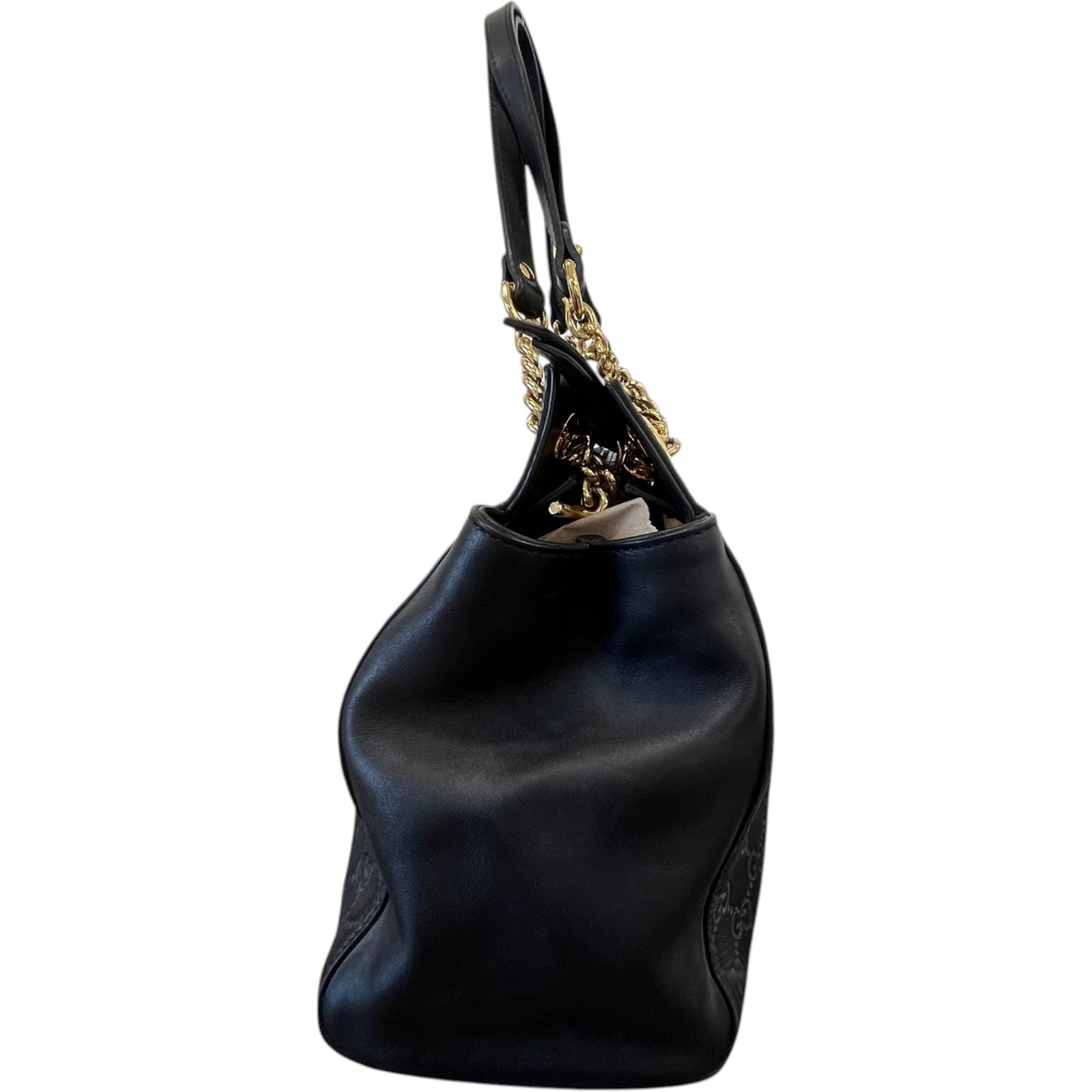 Women's Guccissima Soft Tote Handbag Black - Photo 6