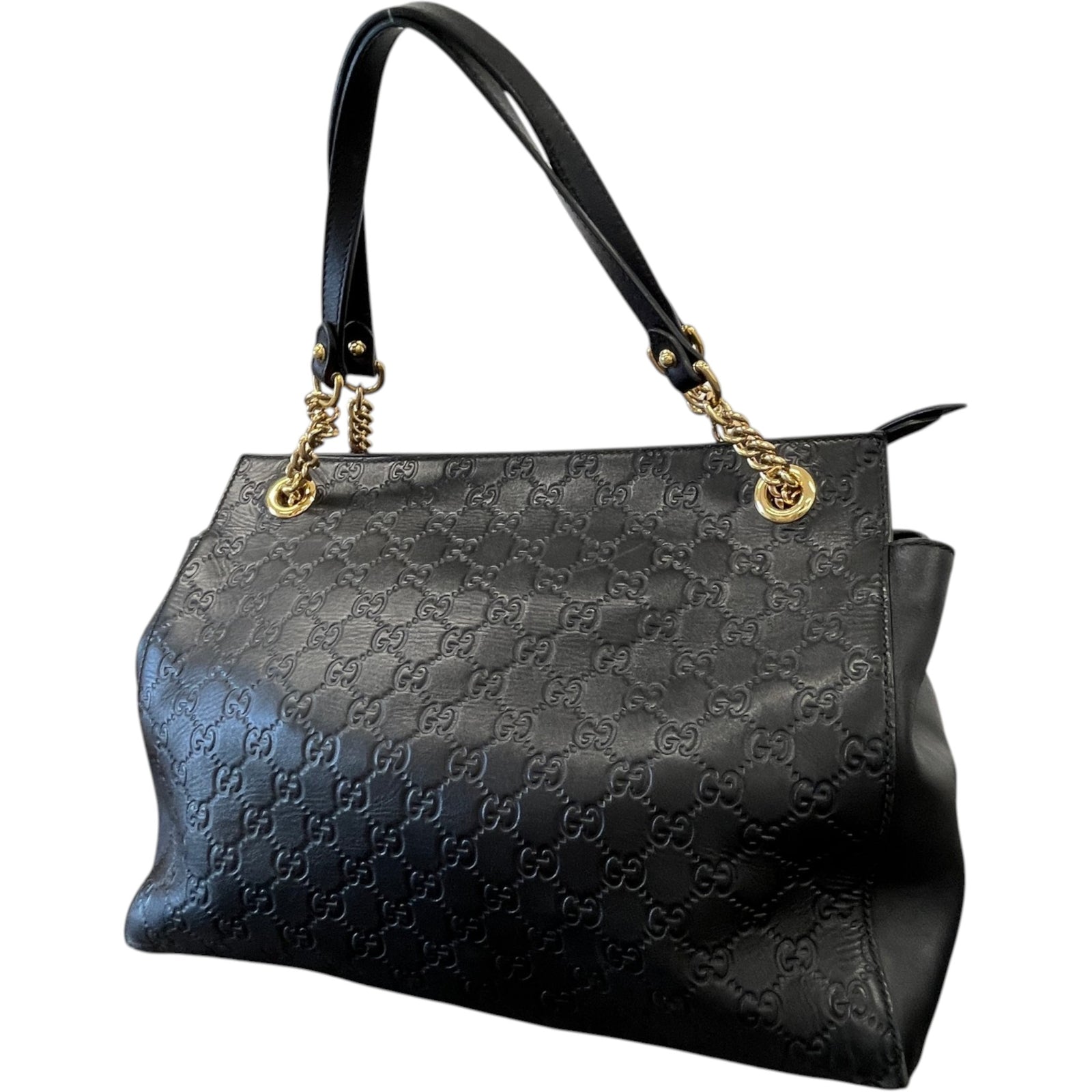 Women's Guccissima Soft Tote Handbag Black - Photo 8