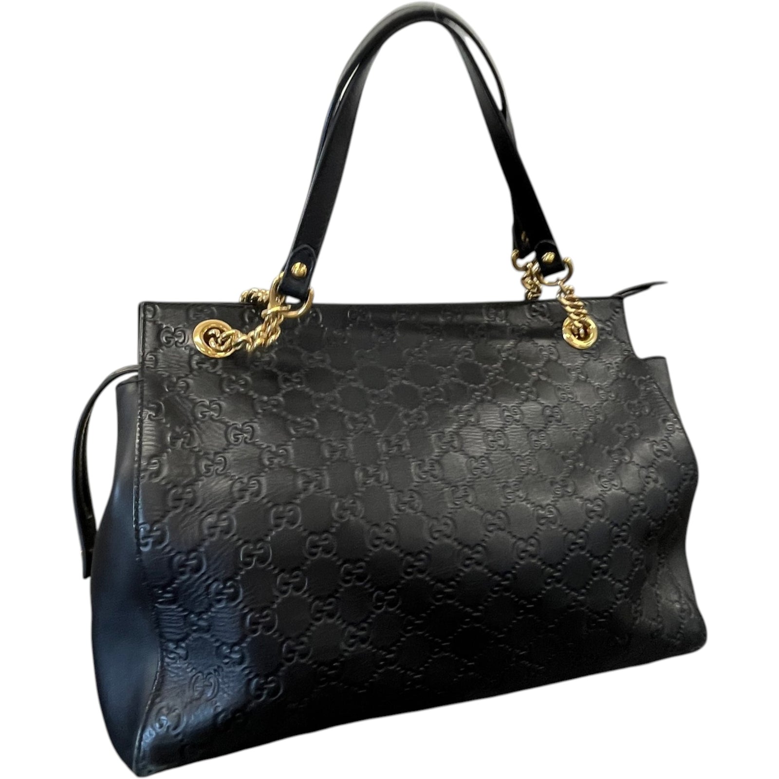 Women's Guccissima Soft Tote Handbag Black - Photo 9