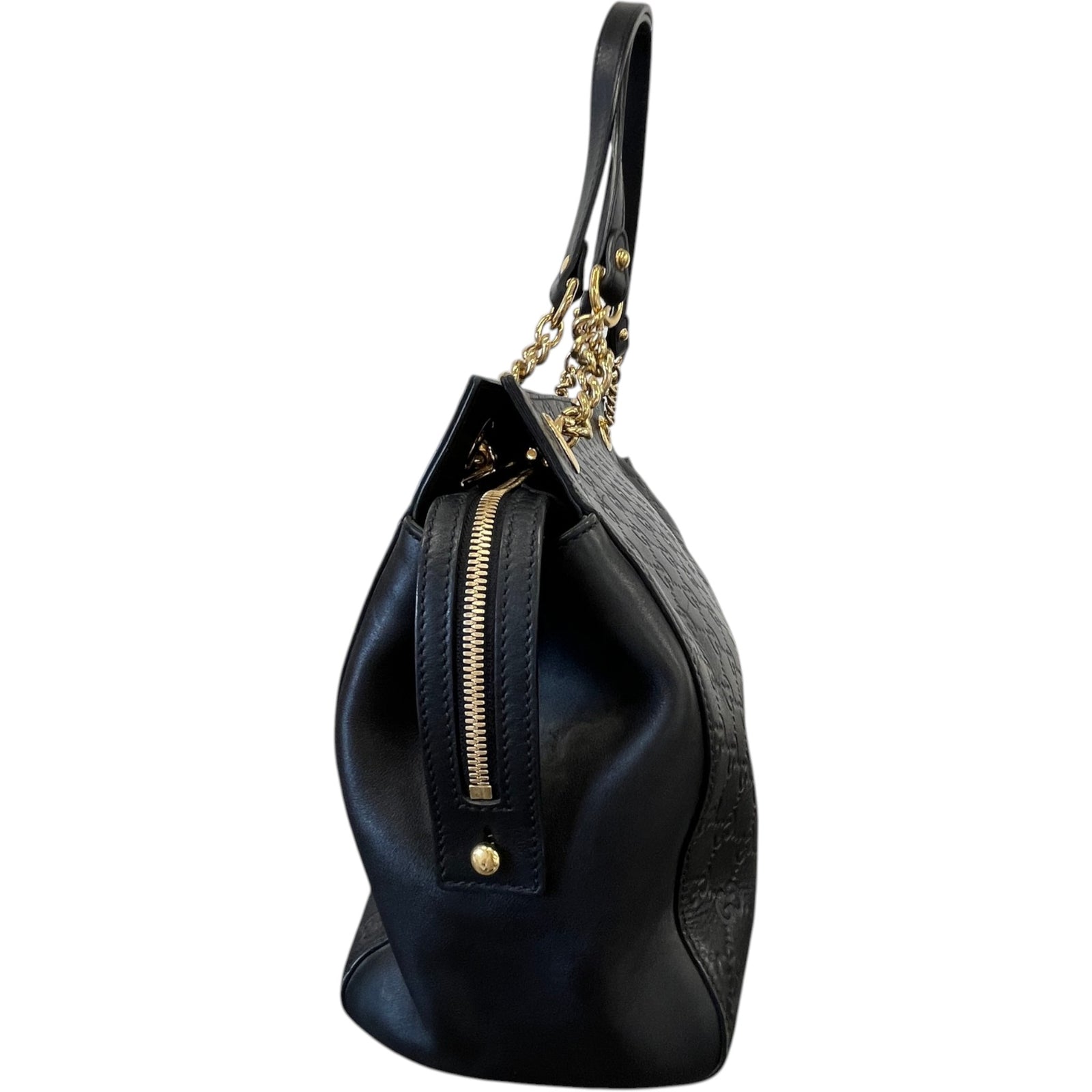 Women's Guccissima Soft Tote Handbag Black - Photo 7