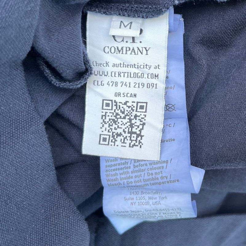 Men's Logo Patch Polo Shirt Navy Size M