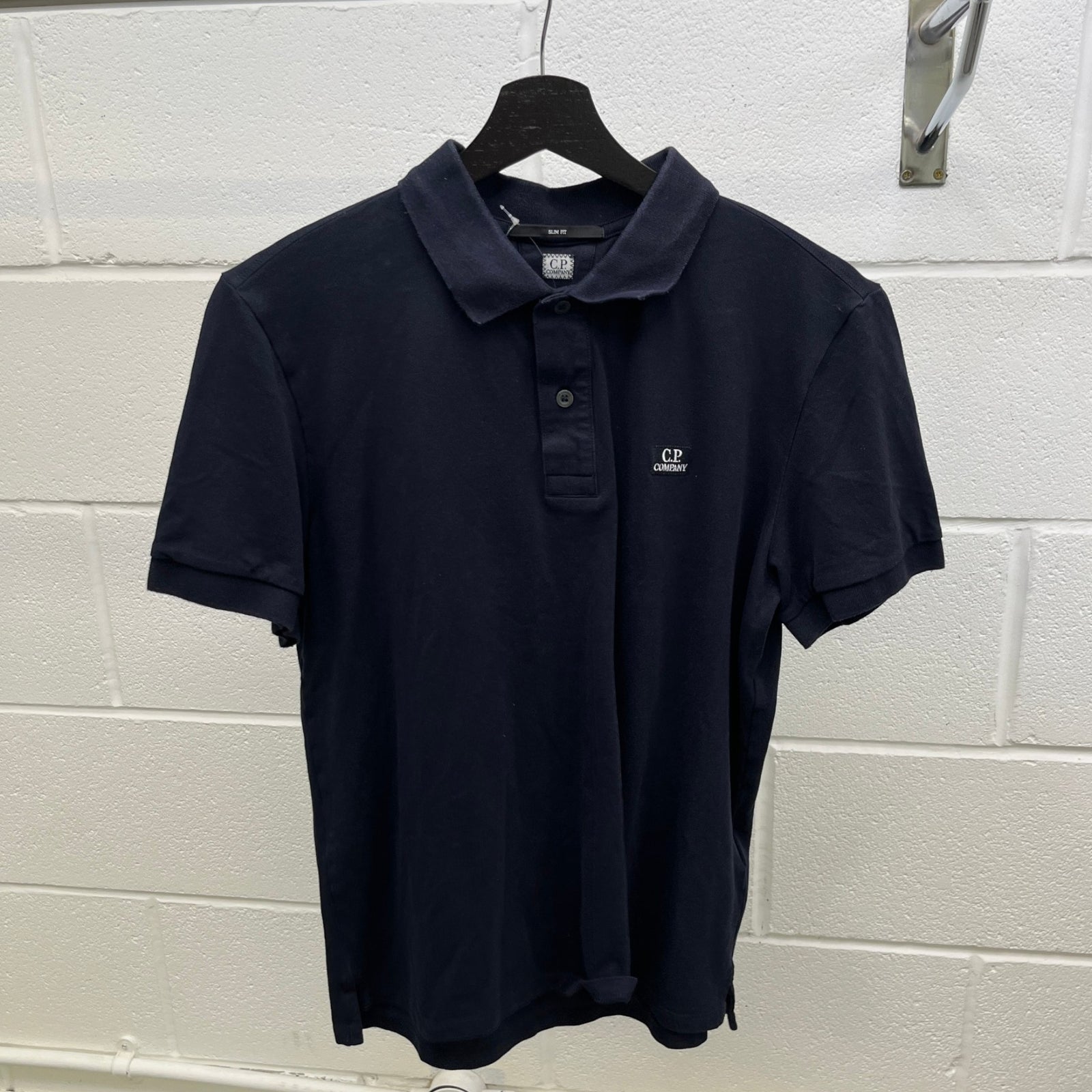 Men's Logo Patch Polo Shirt Navy Size M - Photo 8
