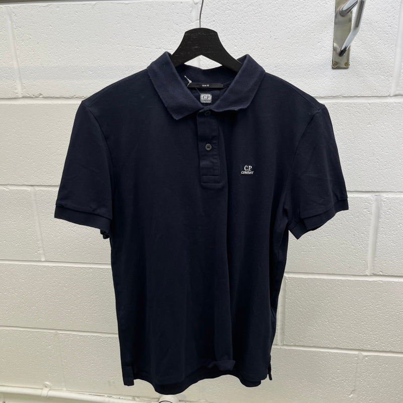 Men's Logo Patch Polo Shirt Navy Size M