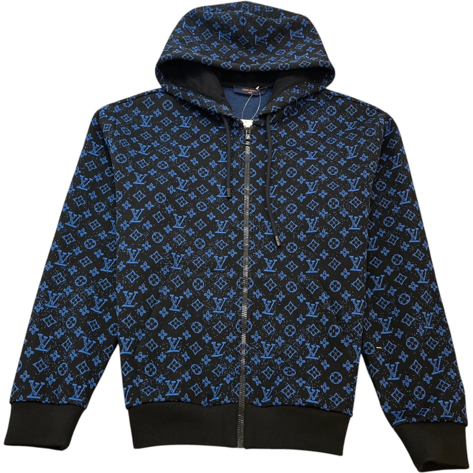 Men's Monogram Jacquard Zip Up Hoodie Black Size XL - Photo 1