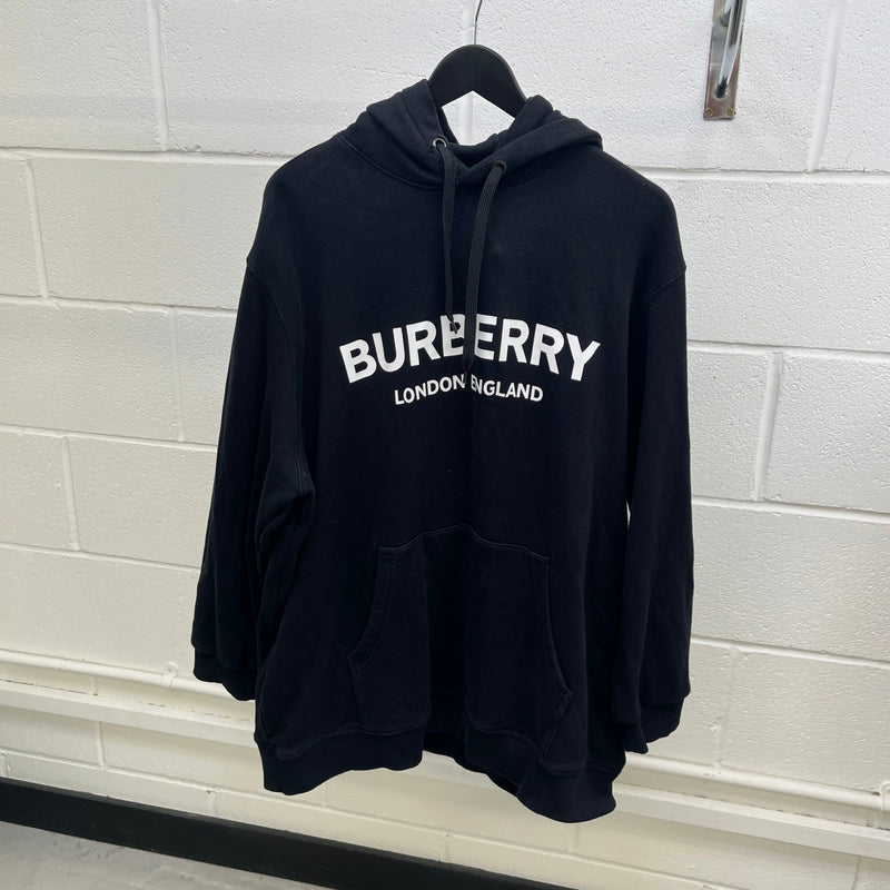 Men's Logo Print Hoodie Black Size 3XL