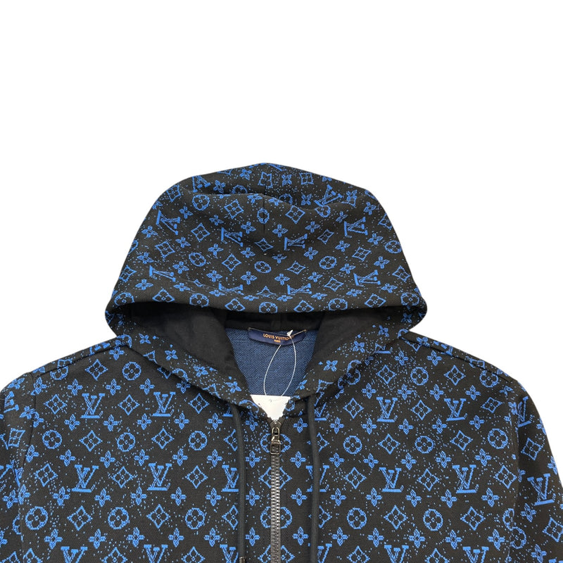 Men's Monogram Jacquard Zip Up Hoodie Black Size XL