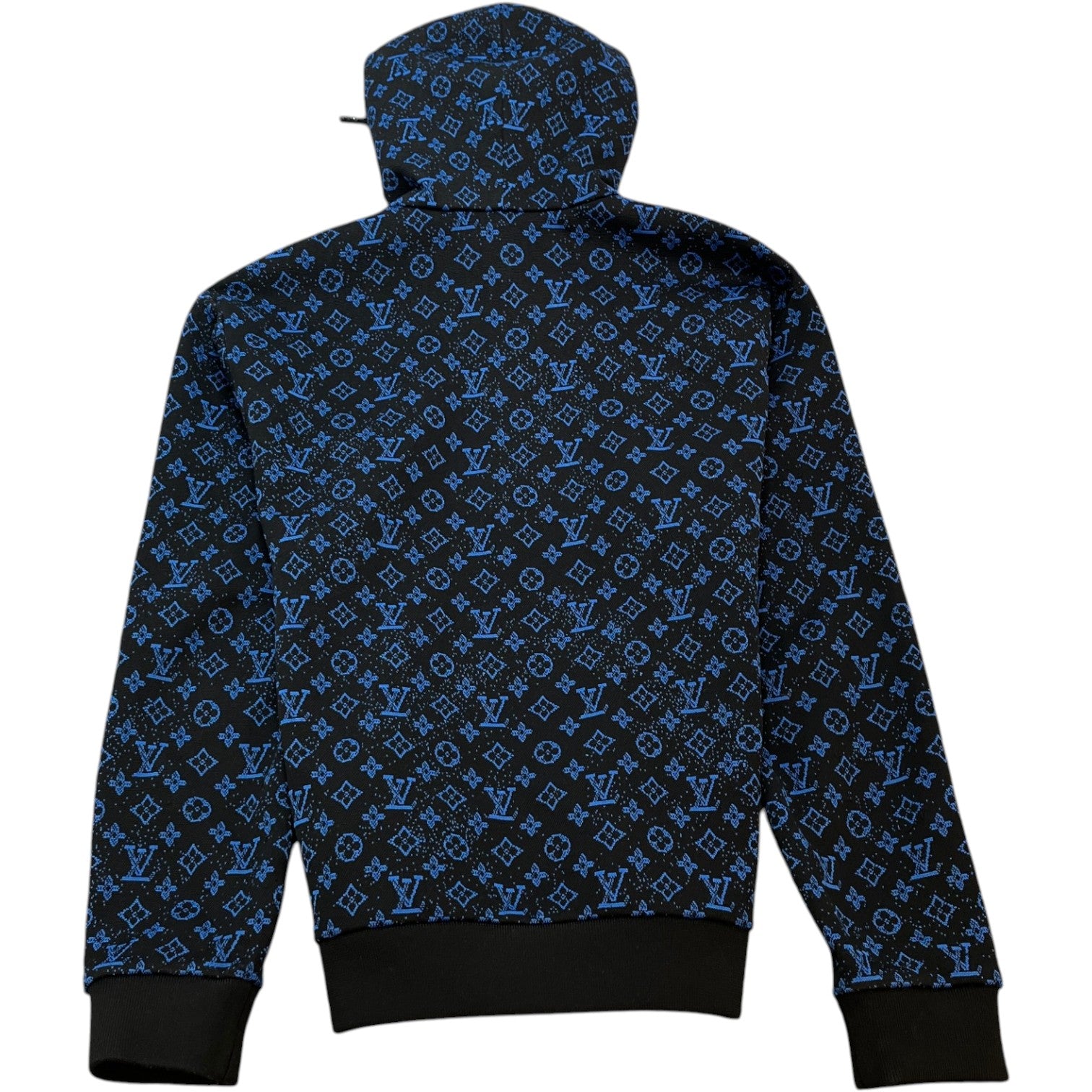 Men's Monogram Jacquard Zip Up Hoodie Black Size XL - Photo 2