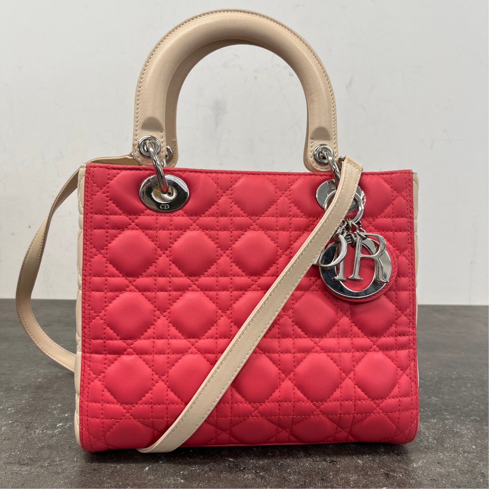 Women's Medium Lady Dior Bag Pink - Photo 14