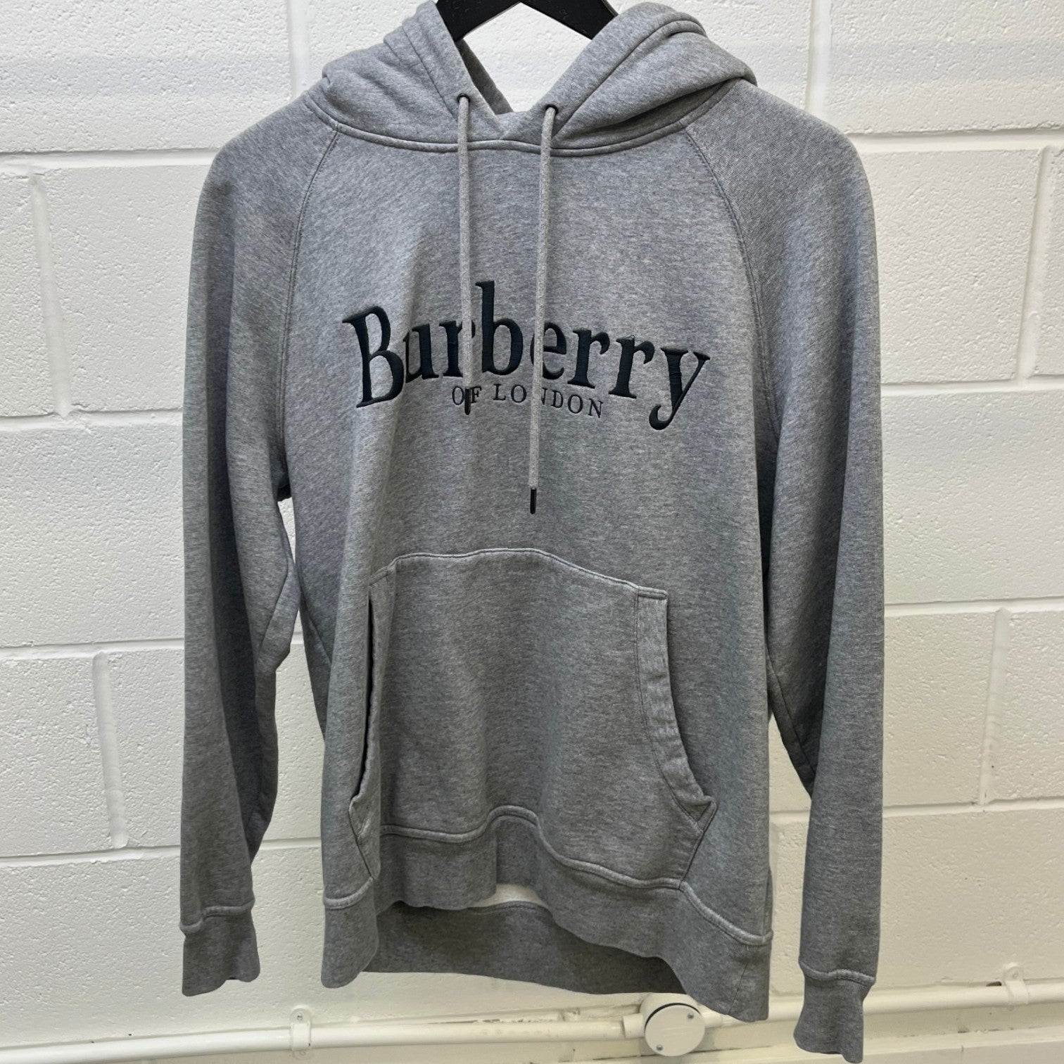 Men's Embroidered Logo Hoodie Grey Size S - Photo 8