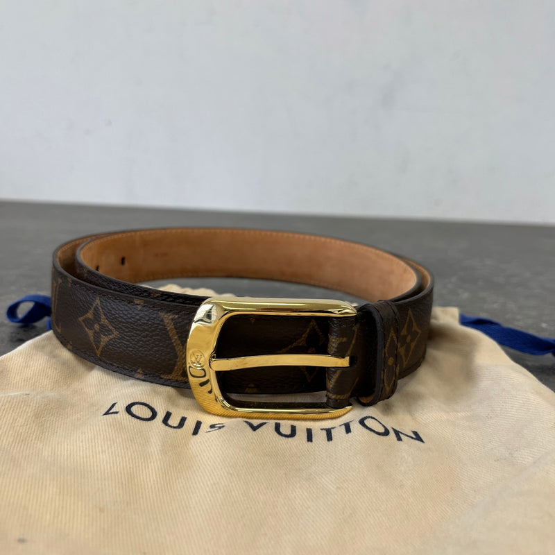Women's Monogram Canvas Ellipse Belt Brown Size W36
