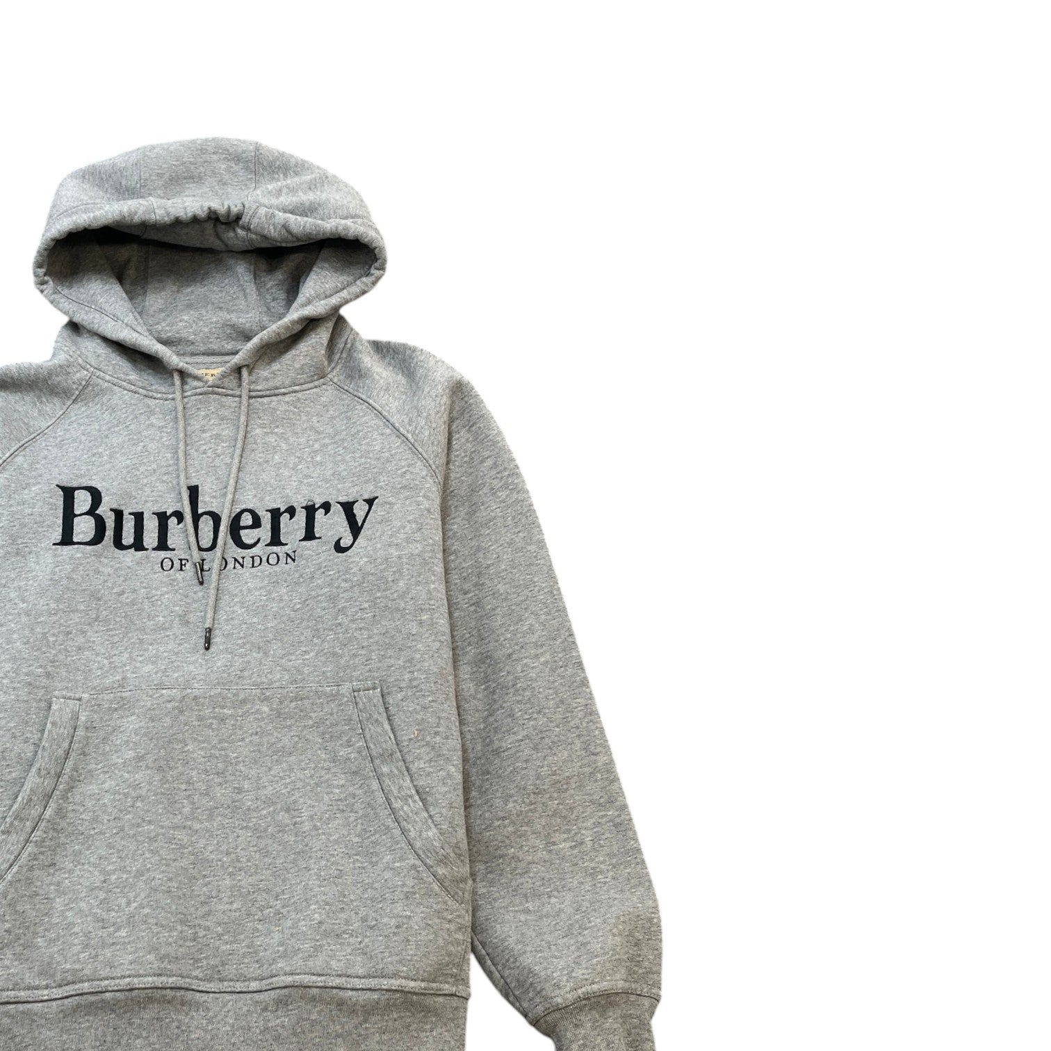 Men's Embroidered Logo Hoodie Grey Size S - Photo 3