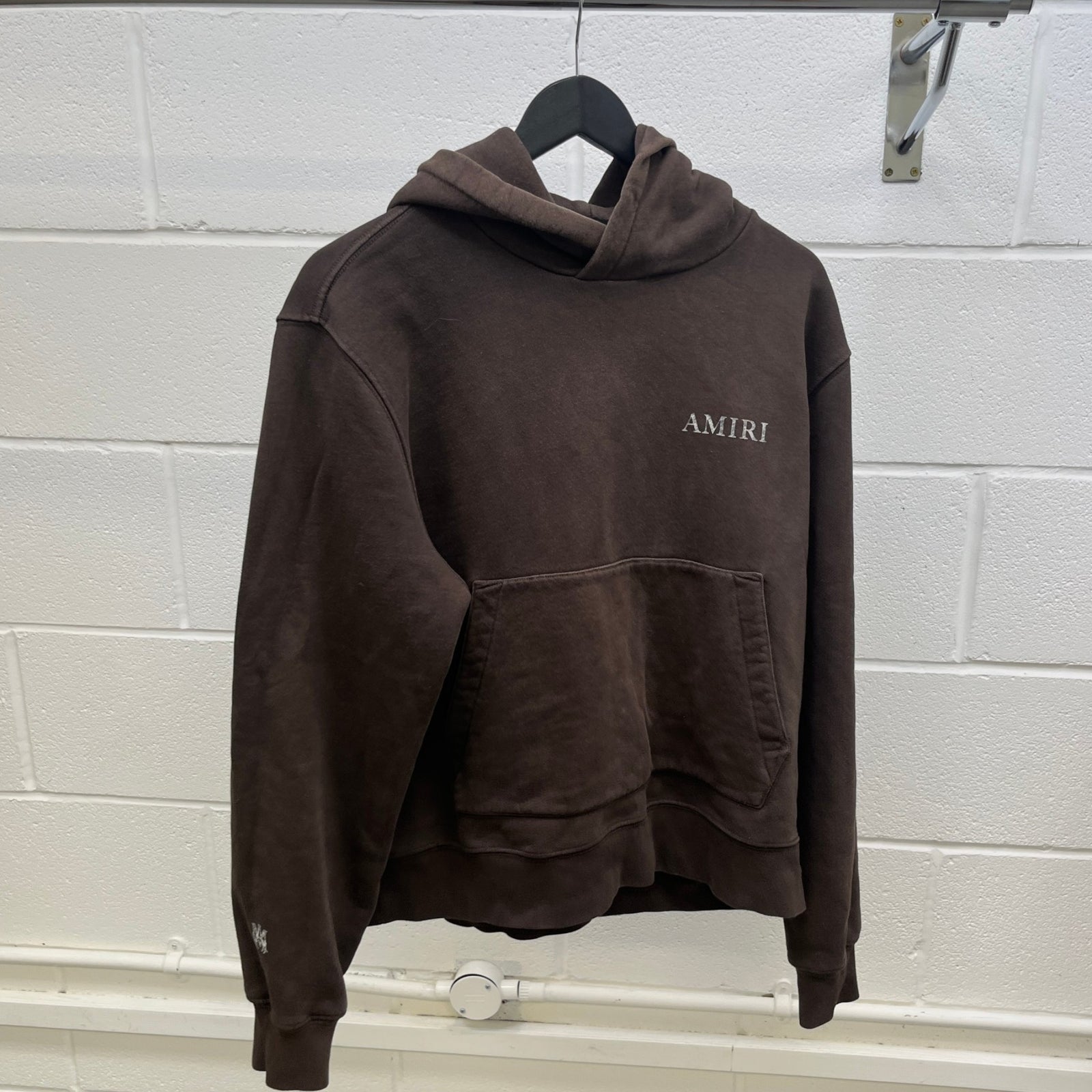 Men's Logo Print Hoodie Brown Size L - Photo 9