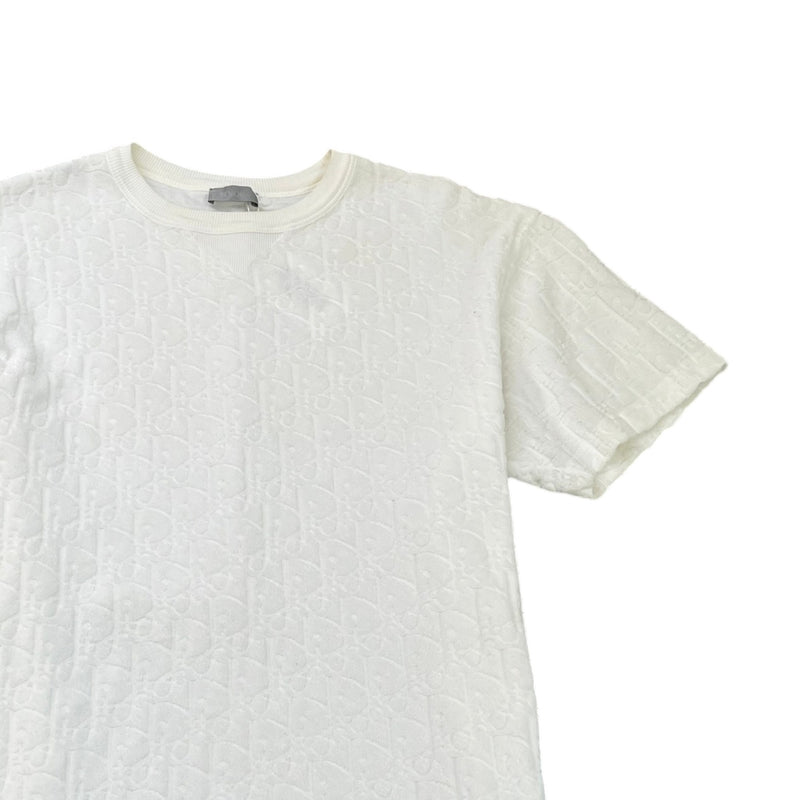 Men's Oblique Towelling T-Shirt White Size S