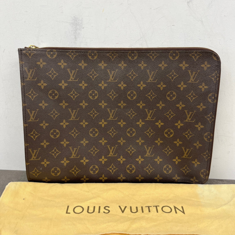 Women's Monogram Laptop Case Pouch Brown