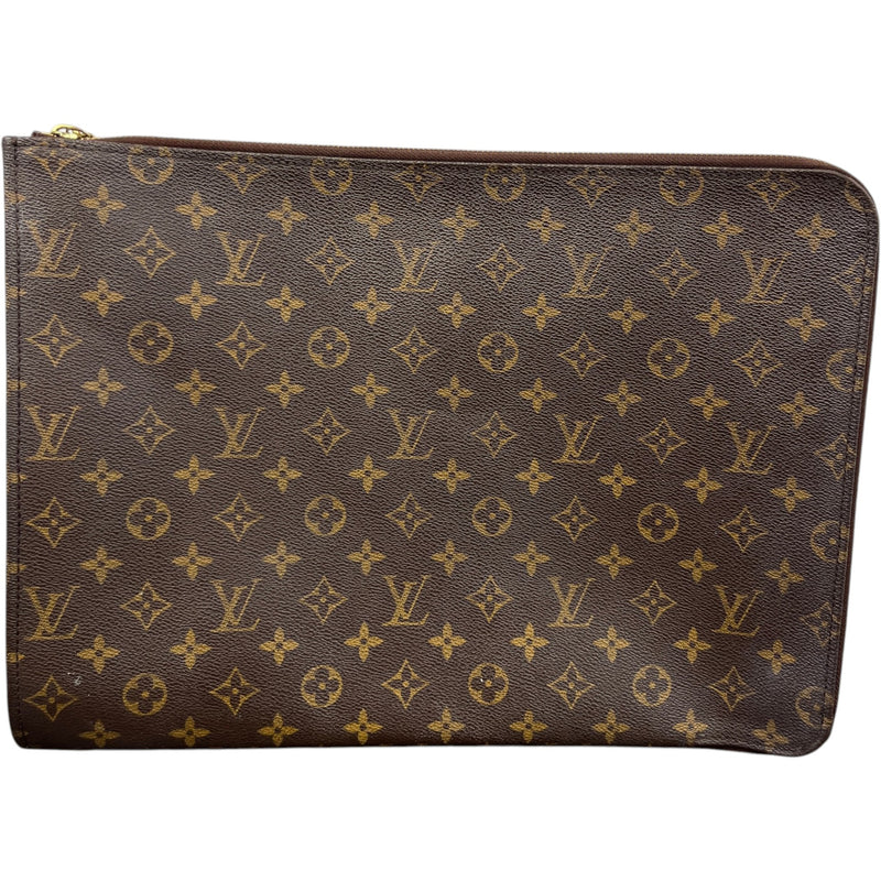 Women's Monogram Laptop Case Pouch Brown