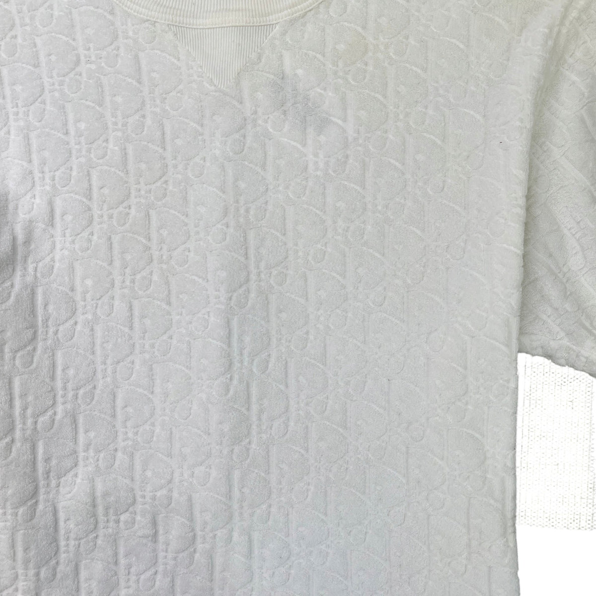 Men's Oblique Towelling T-Shirt White Size S - Photo 7