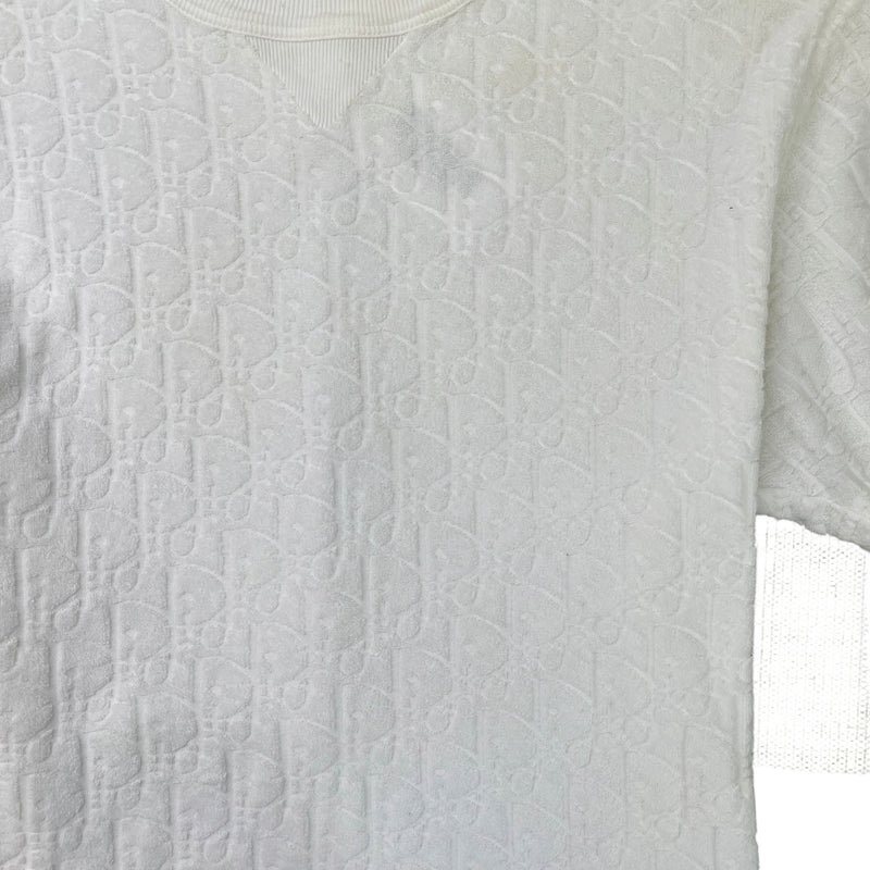 Men's Oblique Towelling T-Shirt White Size S