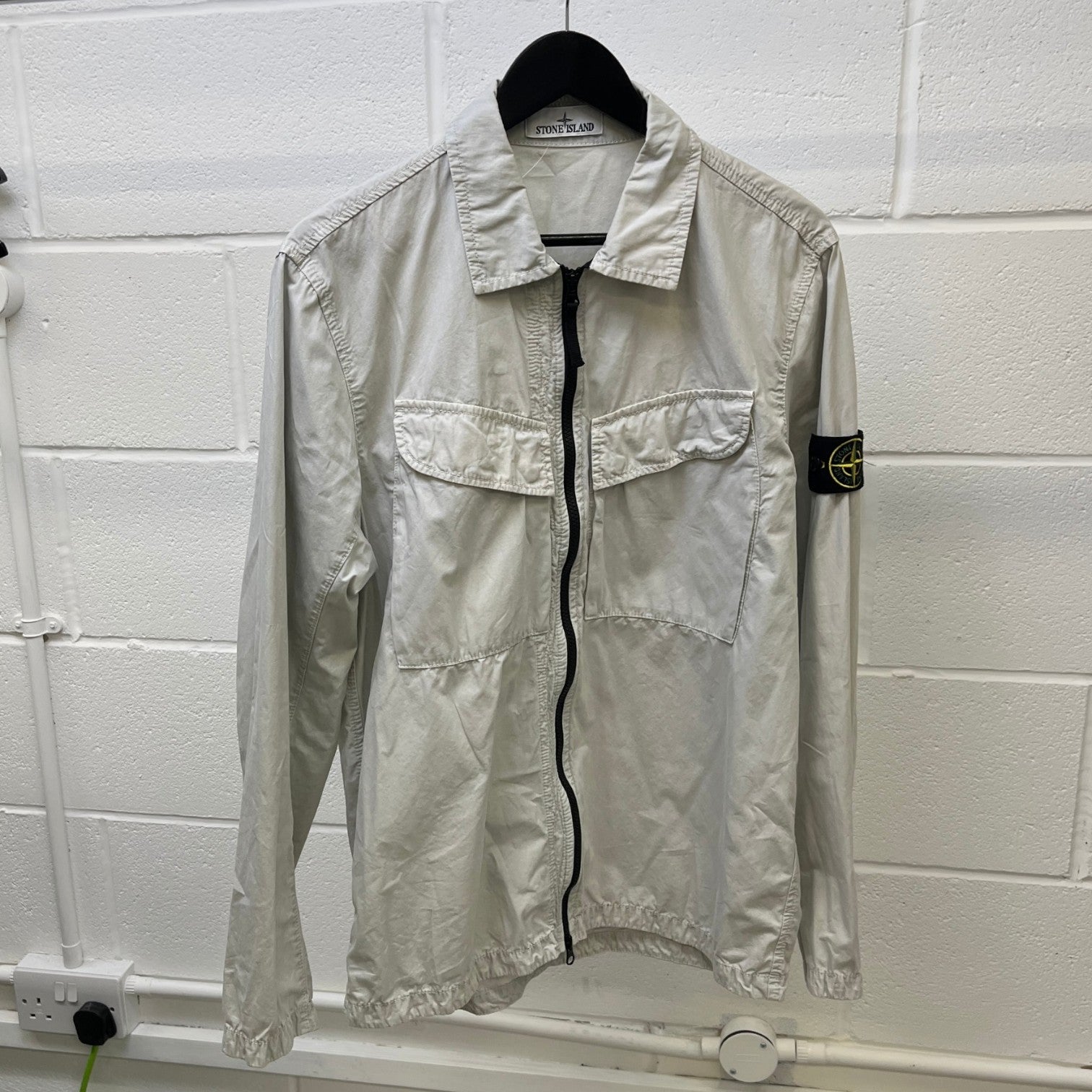 Men's Applique Logo OverShirt Grey Size L - Photo 10