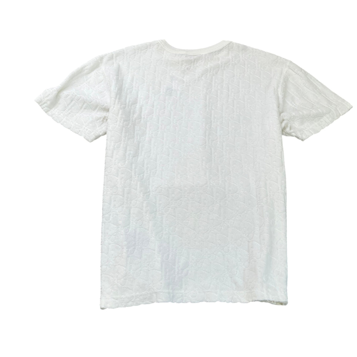 Men's Oblique Towelling T-Shirt White Size S - Photo 4