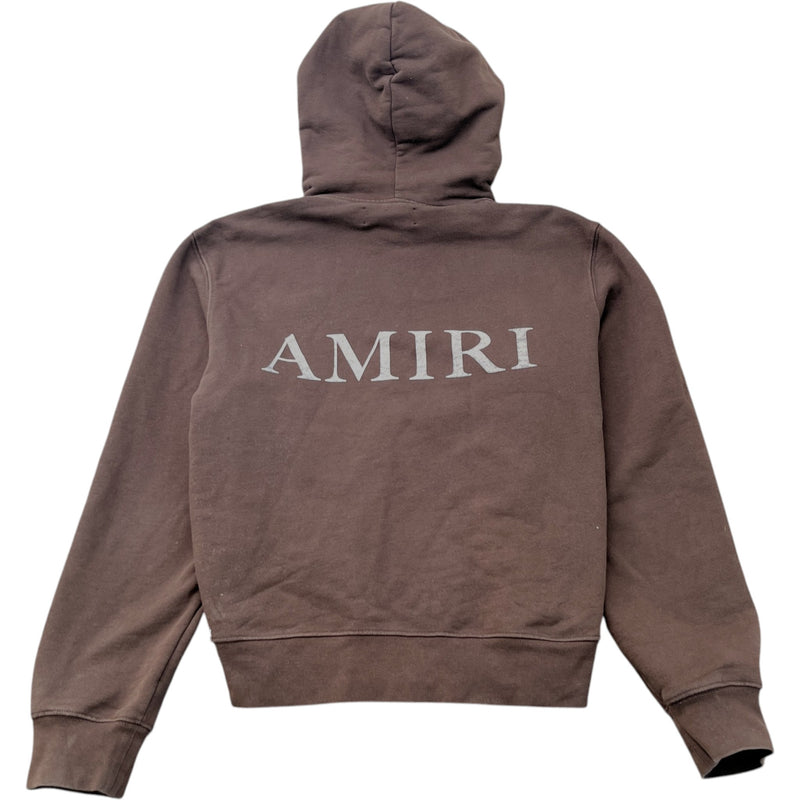 Men's Logo Print Hoodie Brown Size L