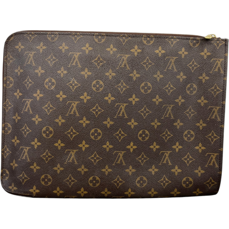 Women's Monogram Laptop Case Pouch Brown