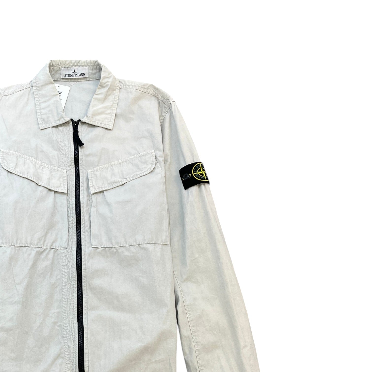 Men's Applique Logo OverShirt Grey Size L - Photo 3