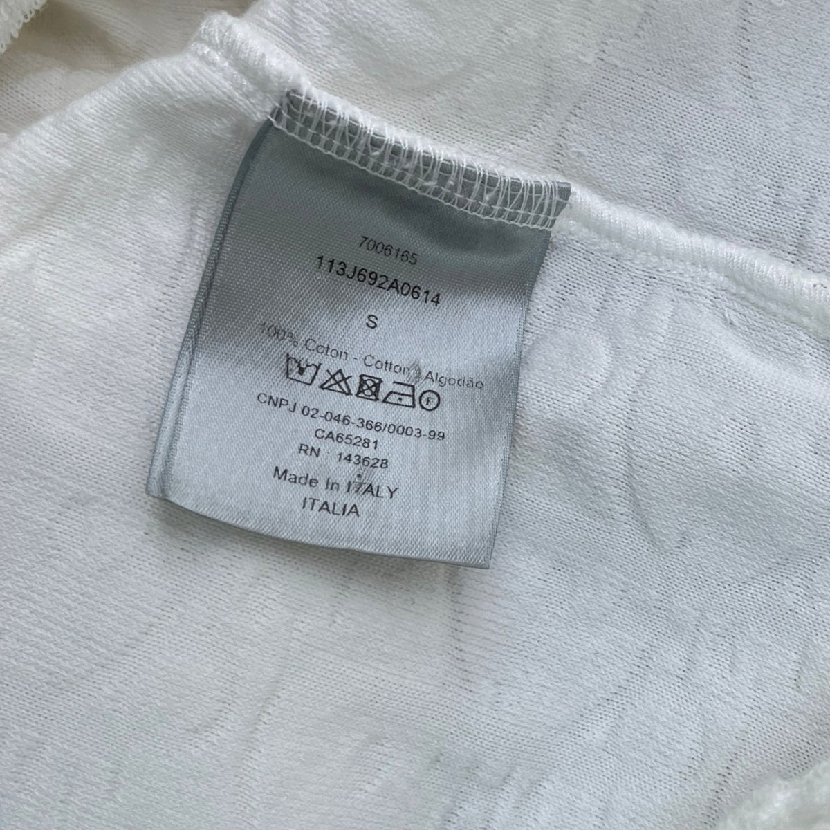 Men's Oblique Towelling T-Shirt White Size S - Photo 9