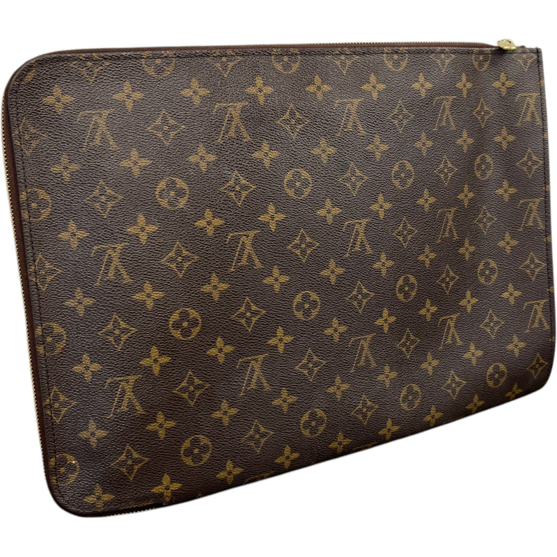 Women's Monogram Laptop Case Pouch Brown