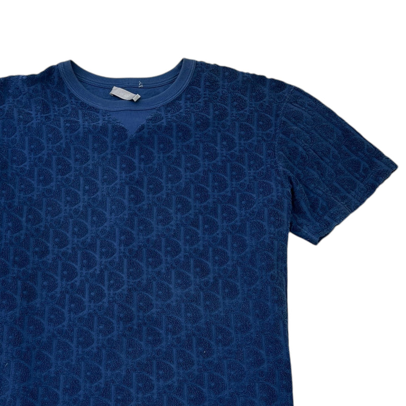 Men's Oblique Towelling T-Shirt Navy Size S