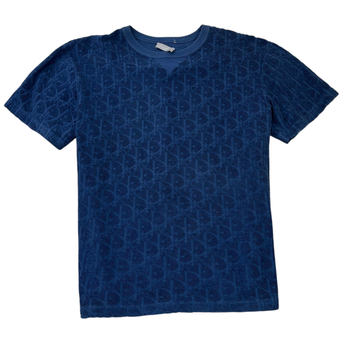 Men's Oblique Towelling T-Shirt Navy Size S - Photo 1