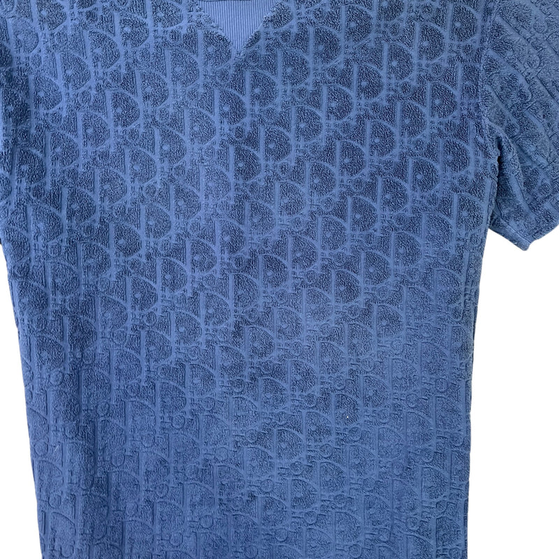 Men's Oblique Towelling T-Shirt Navy Size S