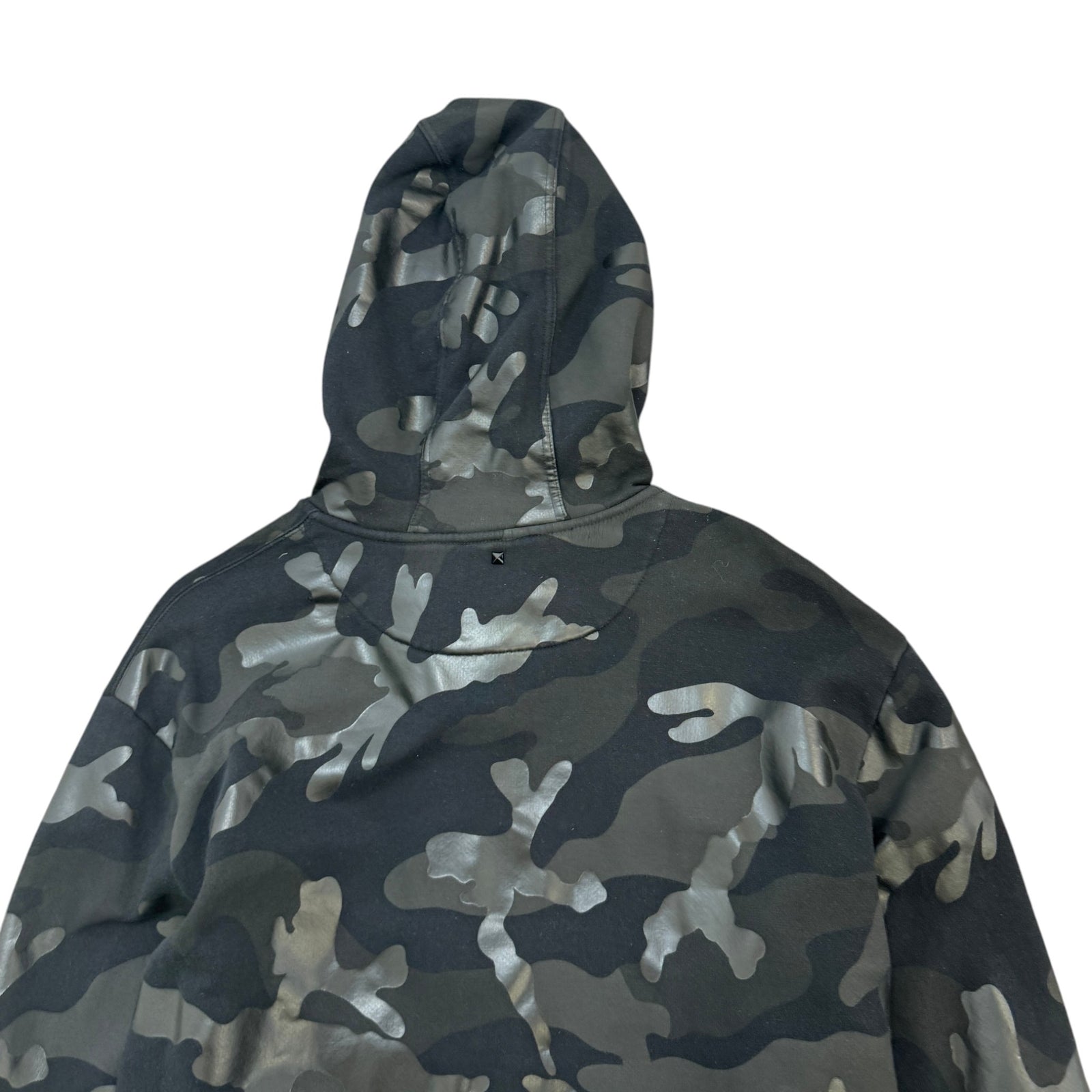 Men's Camouflage Print Zip Up Hoodie Black Size L - Photo 4