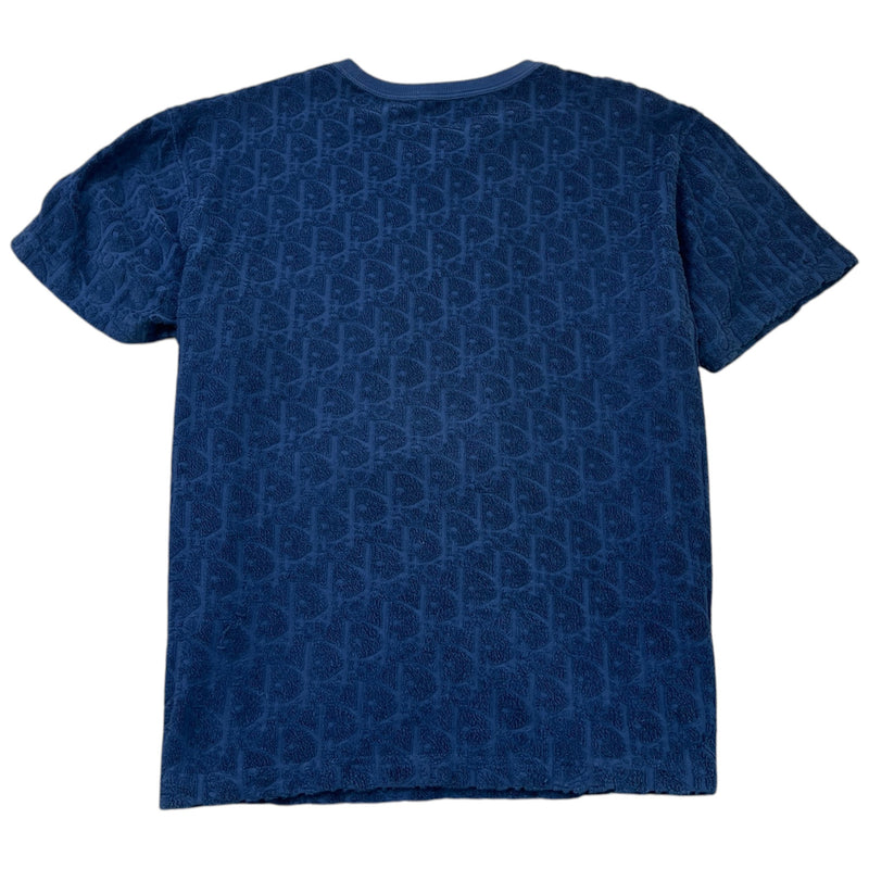 Men's Oblique Towelling T-Shirt Navy Size S